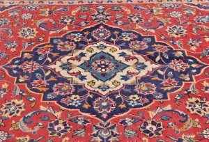Vintage Red Floral Traditional 5X8 Kashan Persian Rug