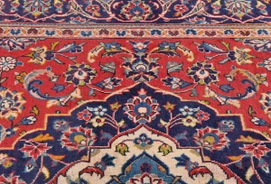 Vintage Red Floral Traditional 5X8 Kashan Persian Rug