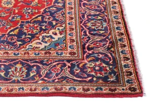 Vintage Red Floral Traditional 5X8 Kashan Persian Rug