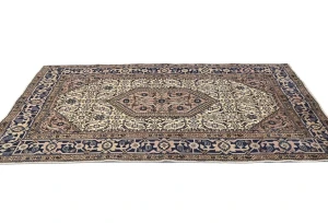 Vintage Cream Tribal Geometric 5X7 Tabriz Persian Rug