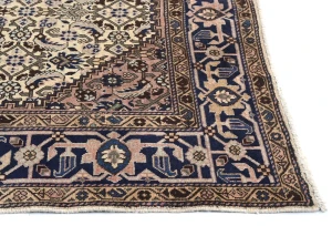 Vintage Cream Tribal Geometric 5X7 Tabriz Persian Rug