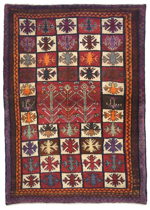 Vintage Multicolored Tribal 5X7 Shiraz Lori Persian Rug