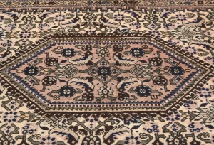 Vintage Cream Tribal Geometric 5X7 Tabriz Persian Rug