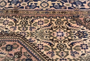 Vintage Cream Tribal Geometric 5X7 Tabriz Persian Rug