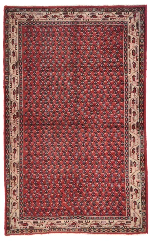Vintage Red Tribal 4'3X6'7 Botemir Persian Rug