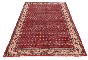 Vintage Red Tribal 4'3X6'7 Botemir Persian Rug
