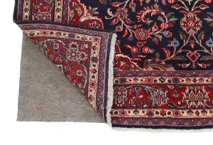 Vintage Dark Purple-navy Floral 4'5X6'10 Sarouk Persian Rug