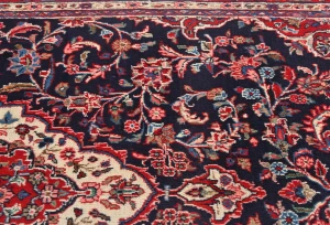 Vintage Dark Purple-navy Floral 4'5X6'10 Sarouk Persian Rug