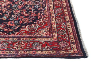 Vintage Dark Purple-navy Floral 4'5X6'10 Sarouk Persian Rug