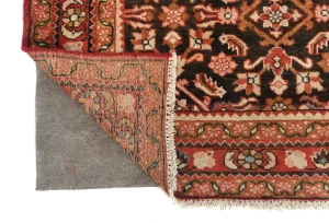 Vintage Dark Brown Floral Tribal 5'8X6'8 Hossainabad Persian Rug
