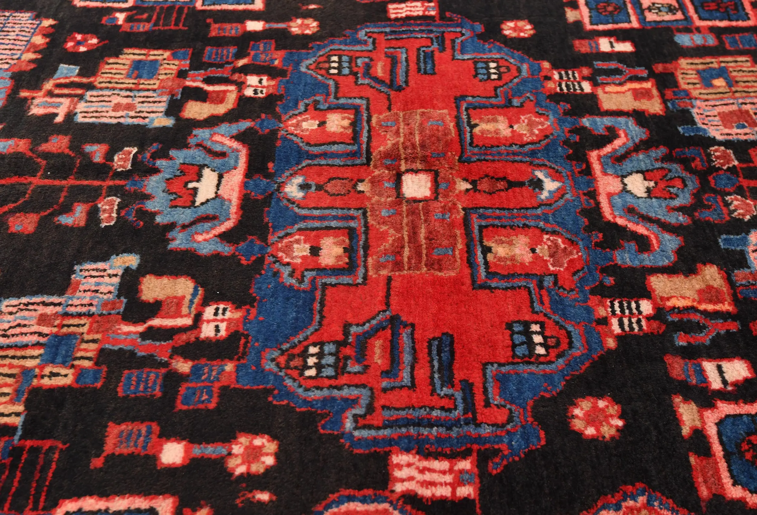 Vintage Tribal Plum 5X8 Nahavand Persian Rug
