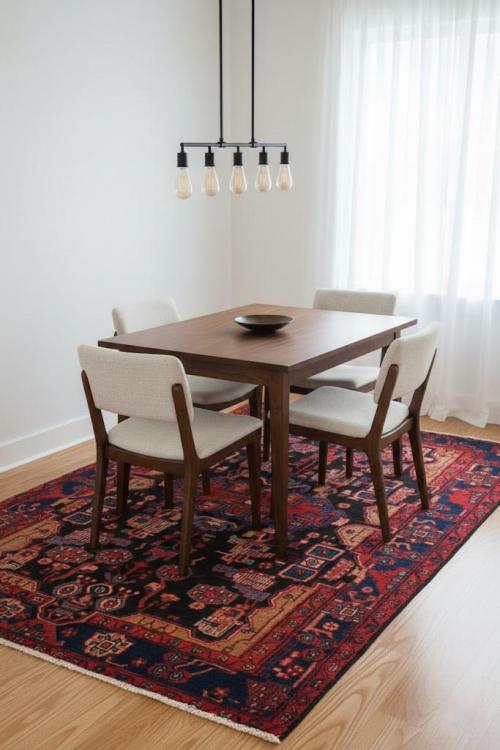 5'2 x 8'1 Hand Knotted Nahavand Floral Persian Wool Rug