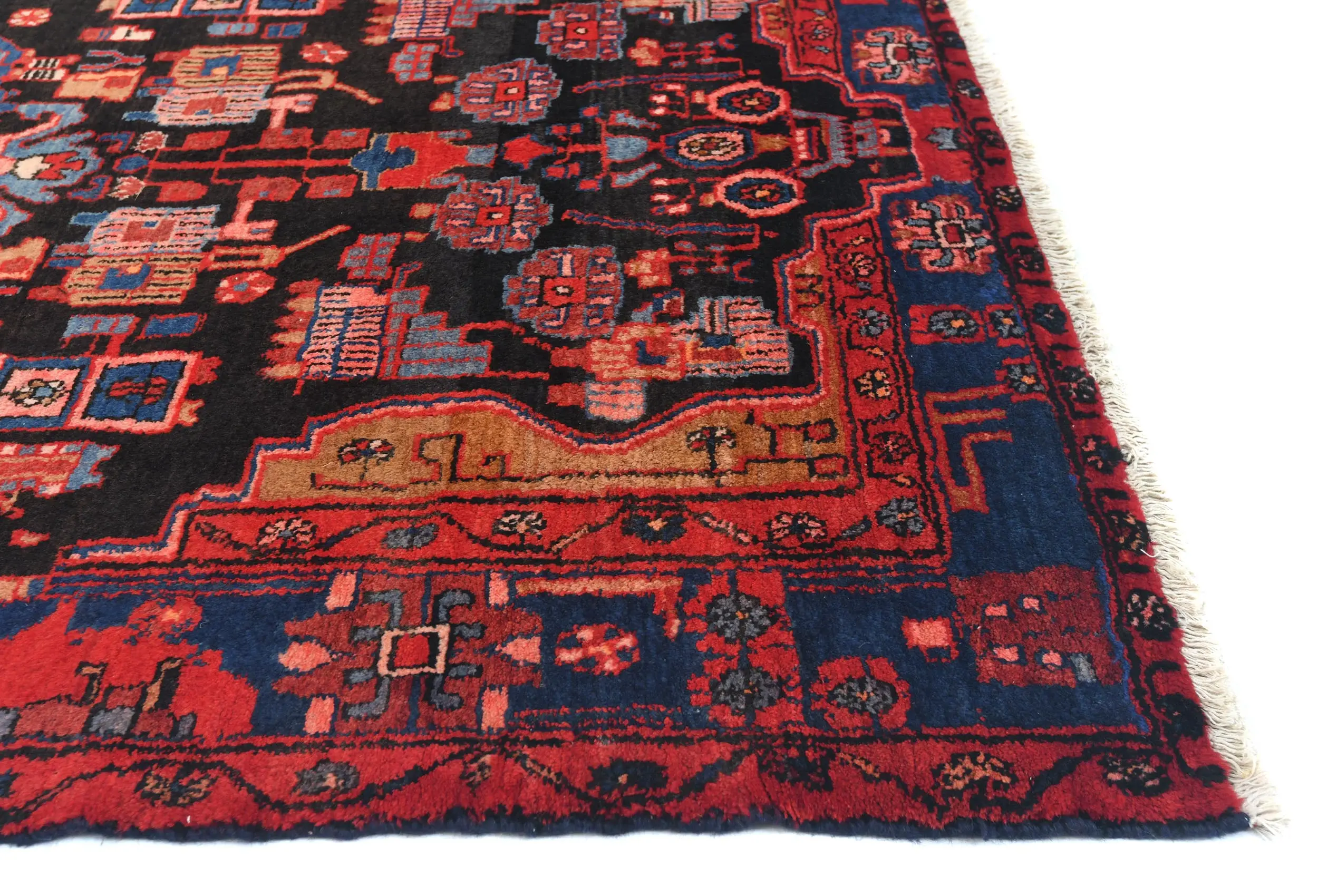 Vintage Tribal Plum 5X8 Nahavand Persian Rug