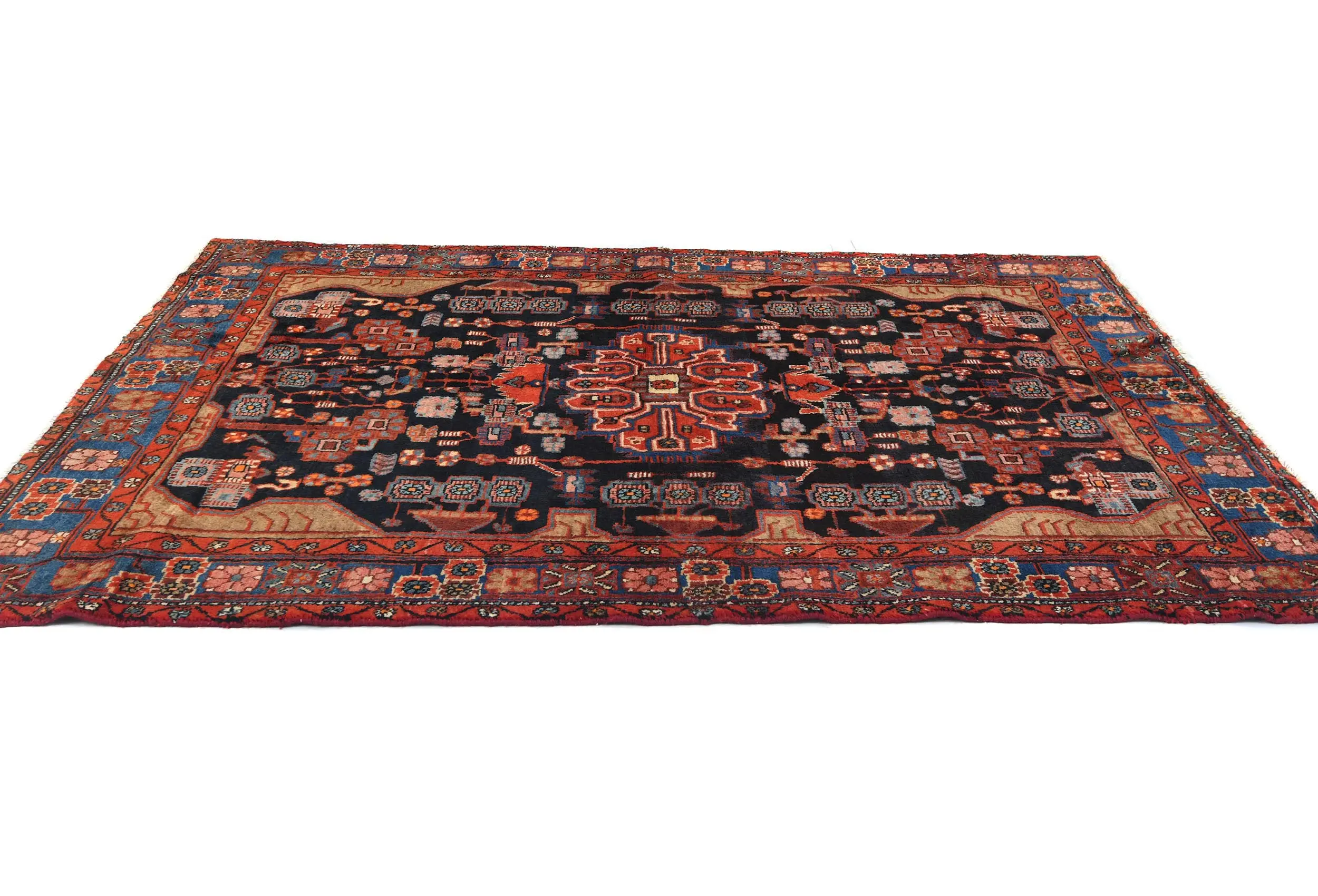 Vintage Tribal Plum 5X8 Nahavand Persian Rug