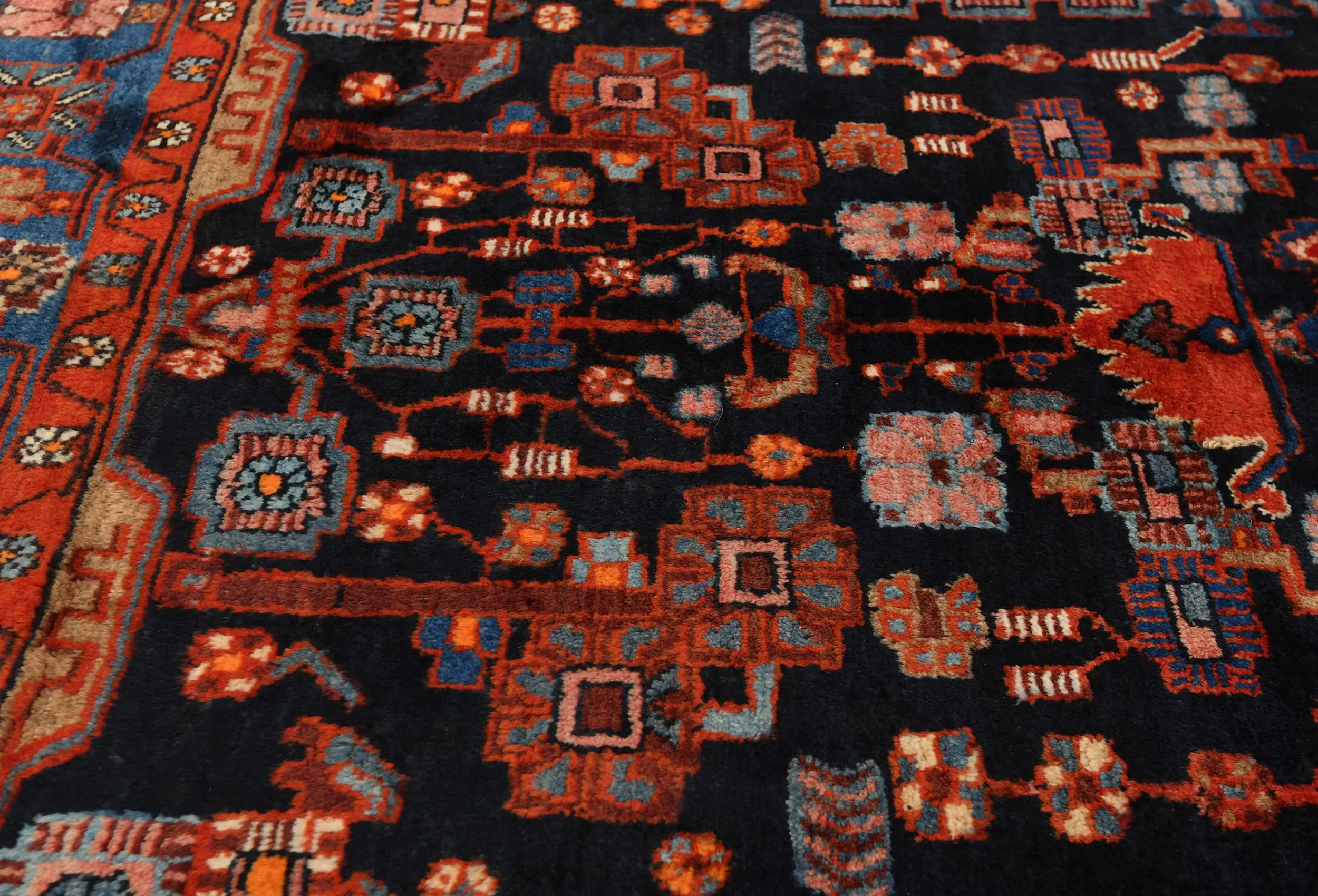 Vintage Tribal Plum 5X8 Nahavand Persian Rug