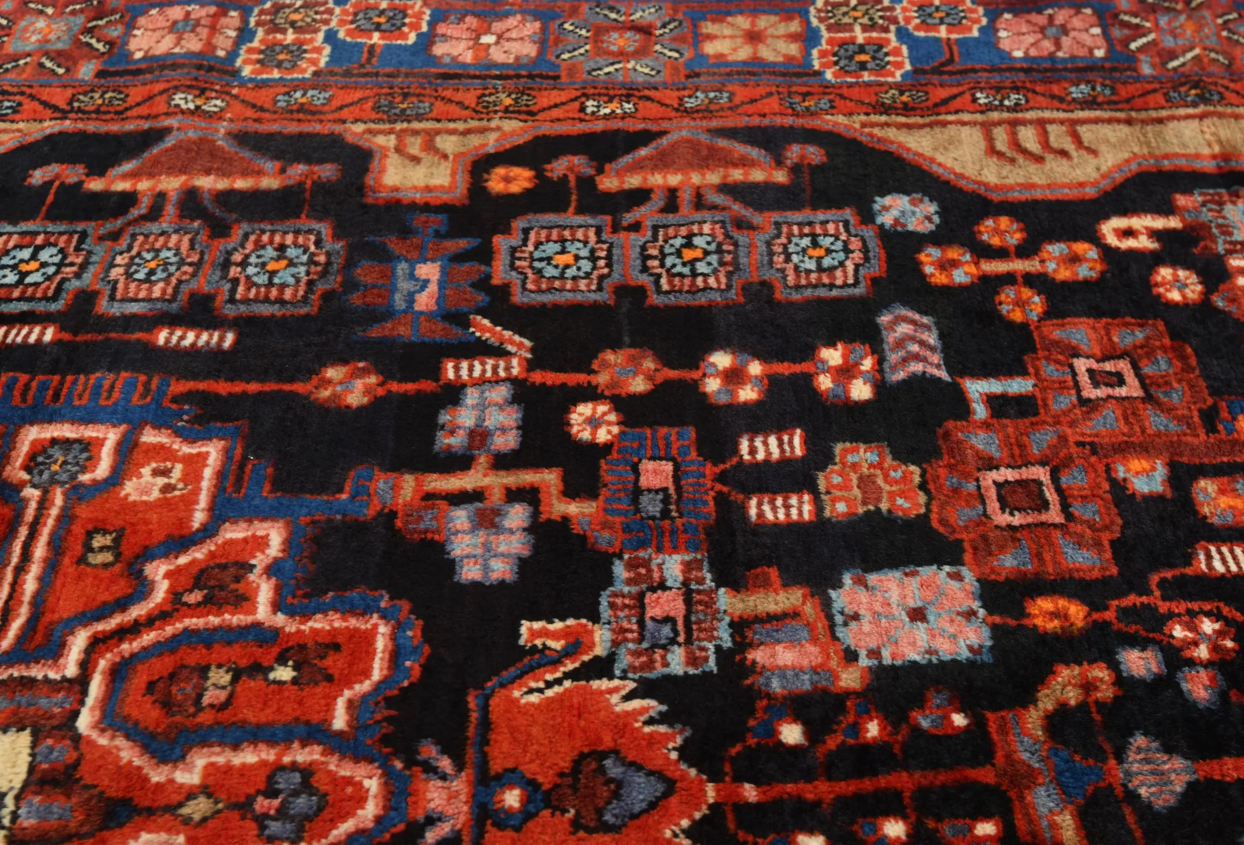 Vintage Tribal Plum 5X8 Nahavand Persian Rug