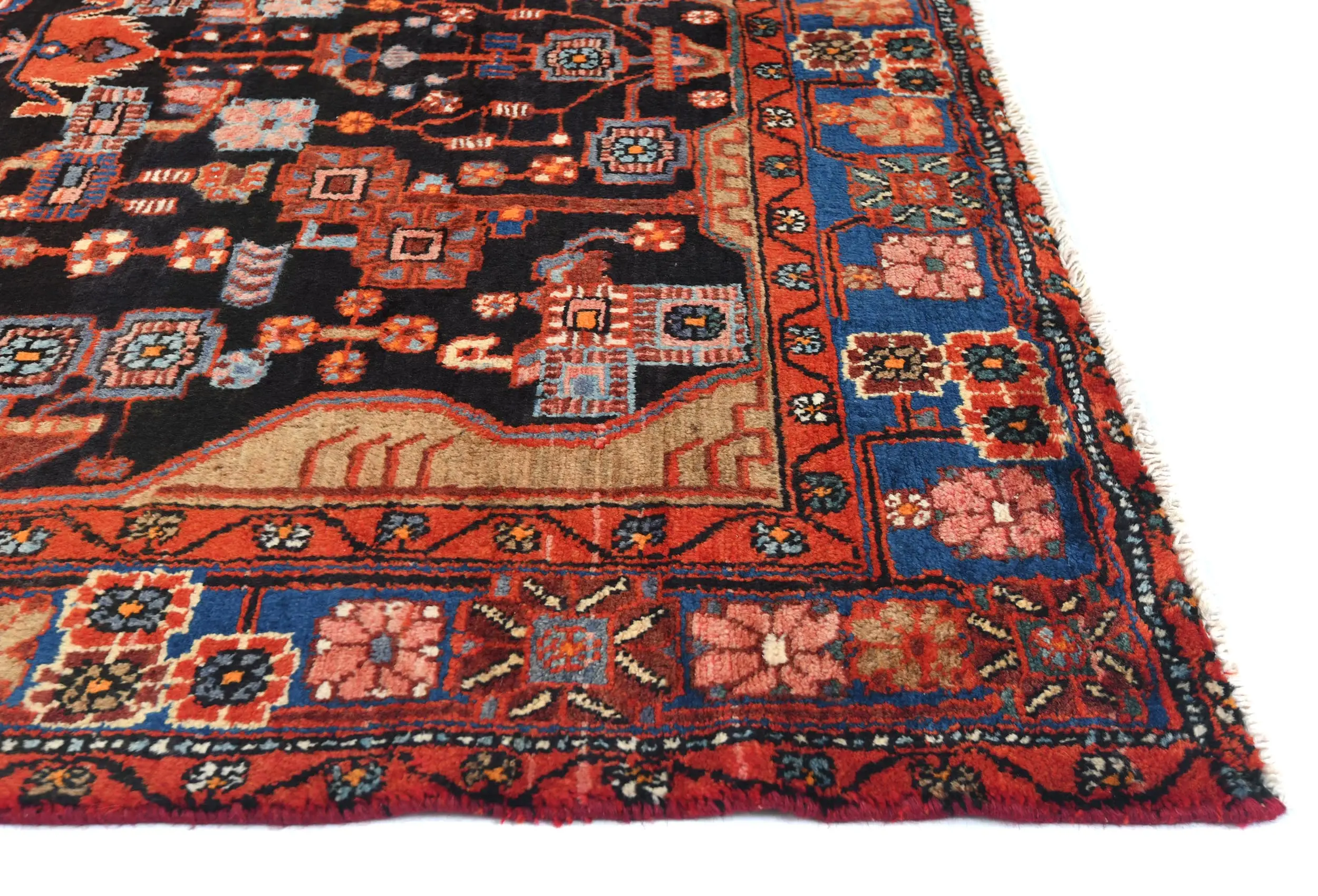 Vintage Tribal Plum 5X8 Nahavand Persian Rug