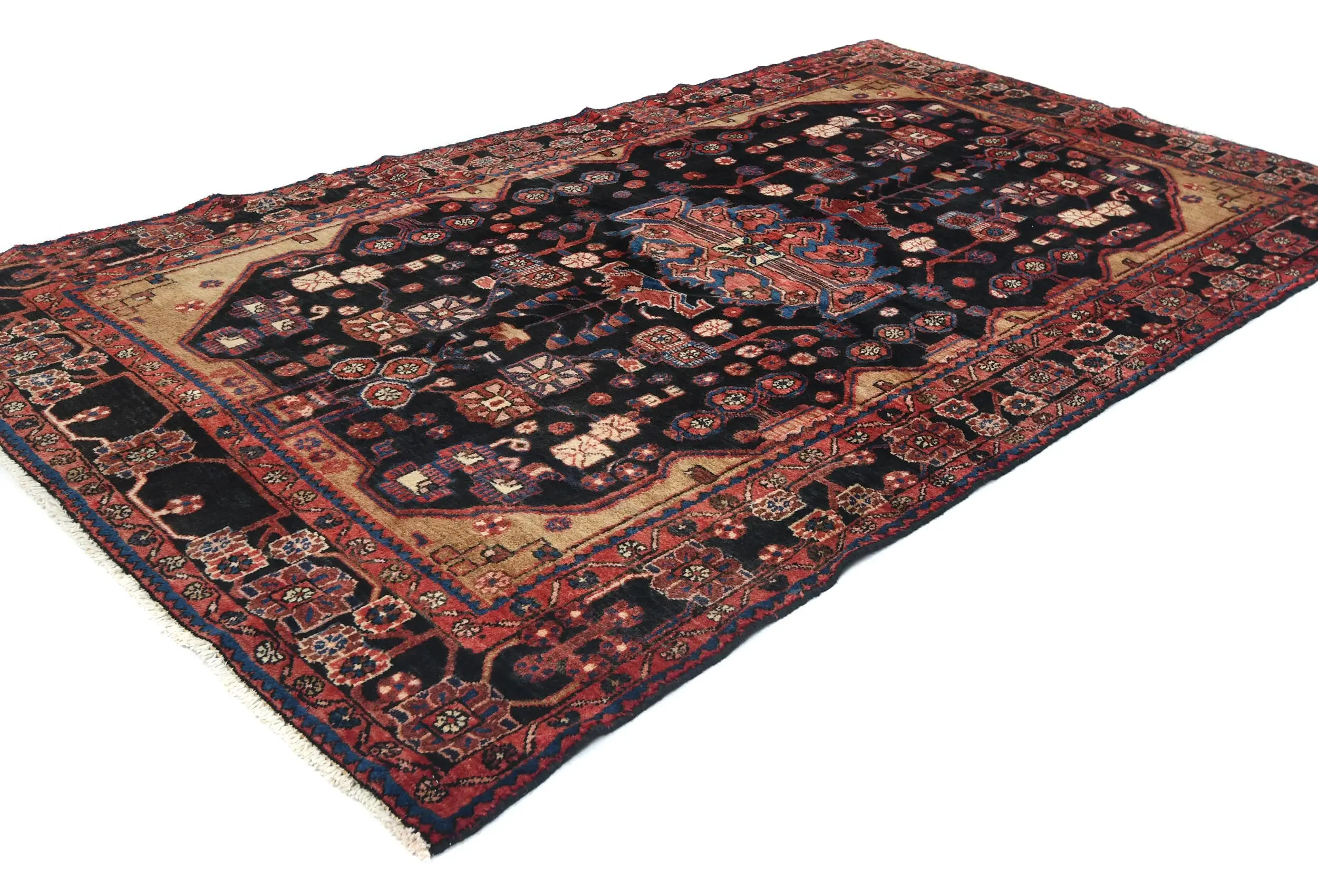 Vintage Tribal Plum 5X8 Nahavand Persian Rug