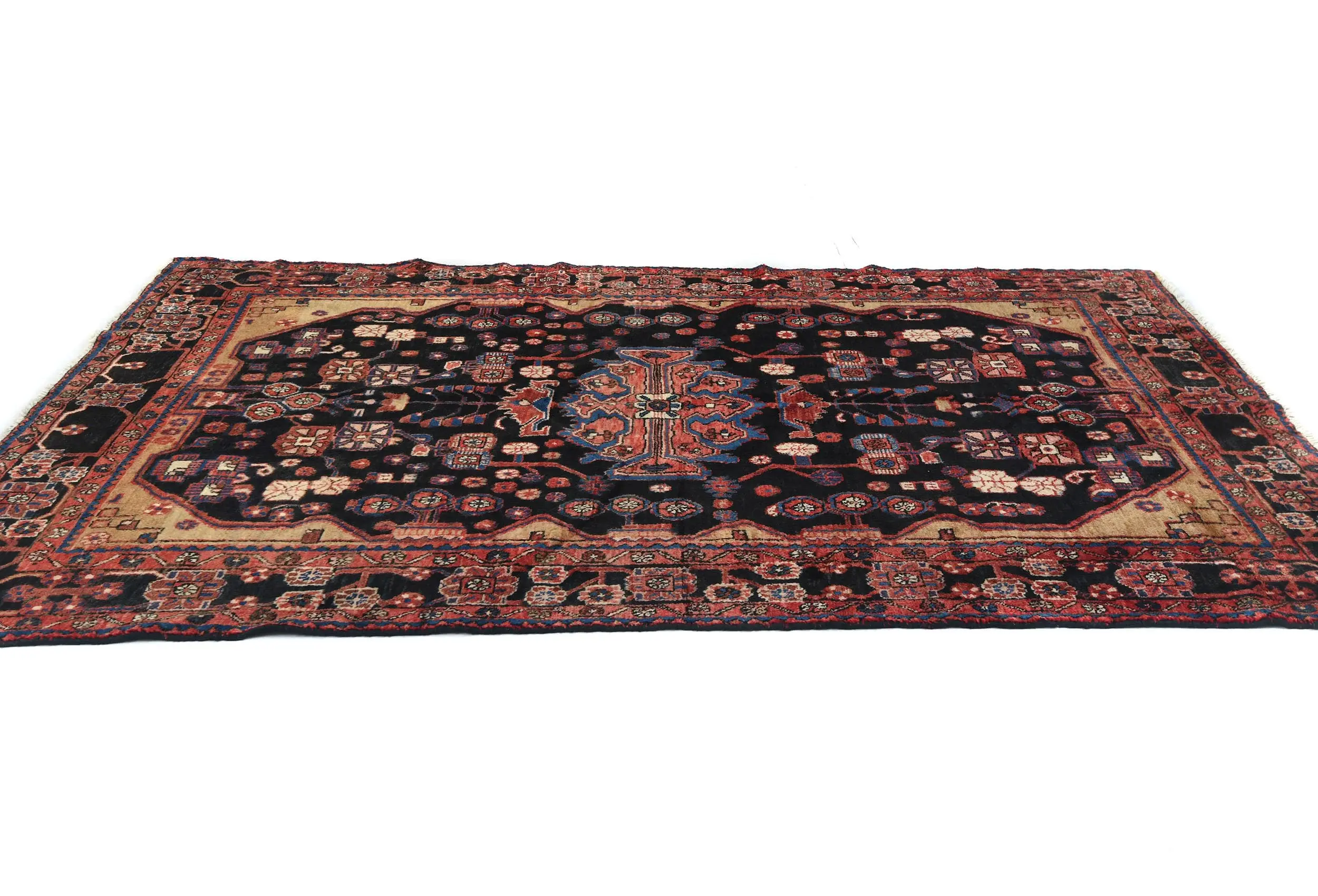 Vintage Tribal Plum 5X8 Nahavand Persian Rug