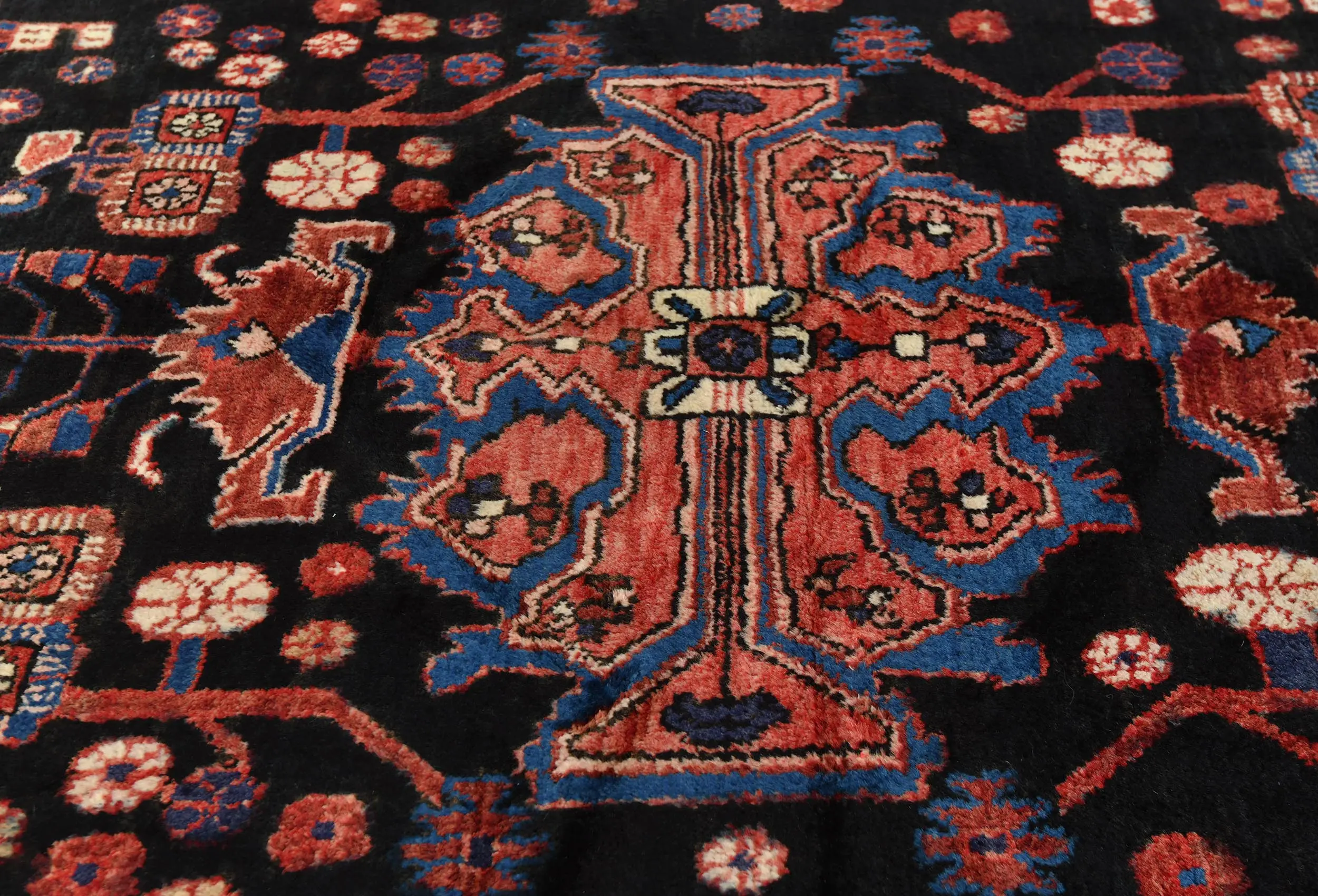 Vintage Tribal Plum 5X8 Nahavand Persian Rug