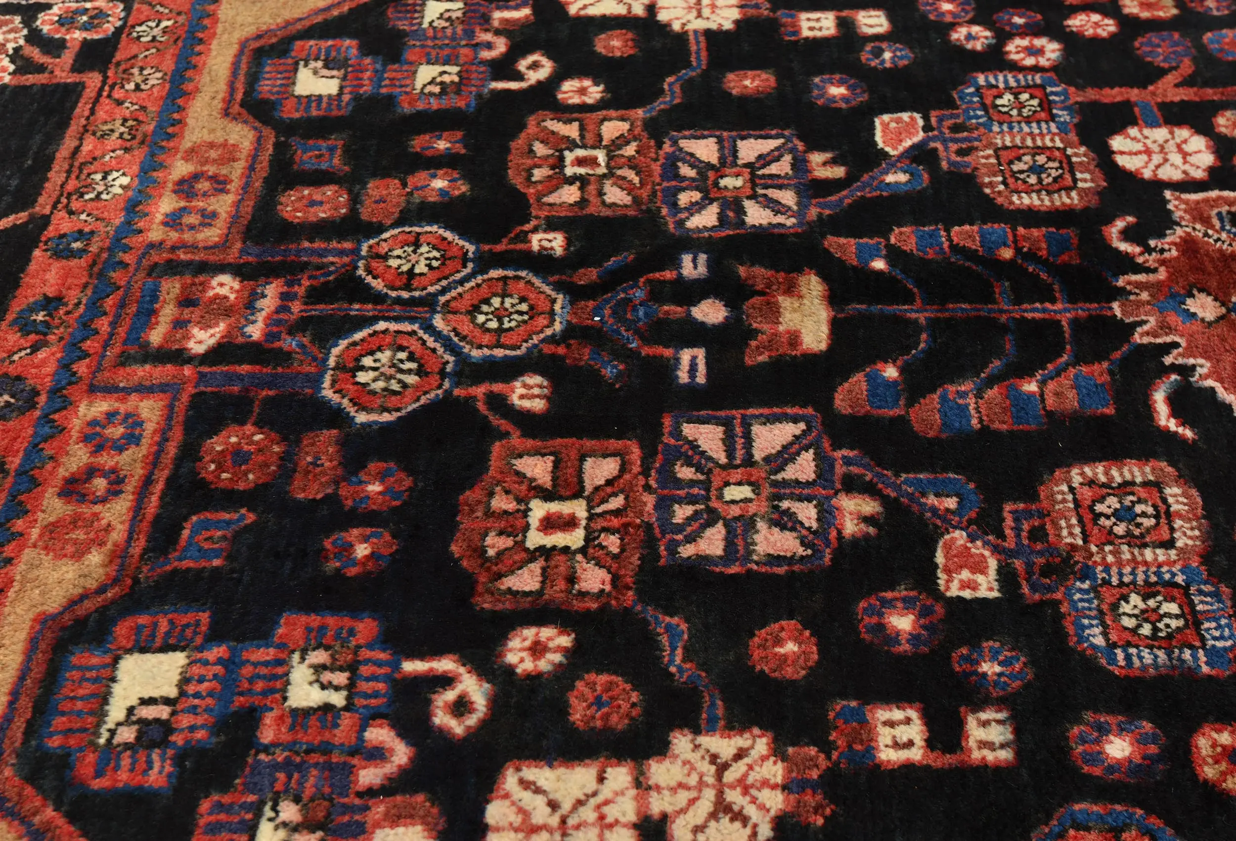Vintage Tribal Plum 5X8 Nahavand Persian Rug