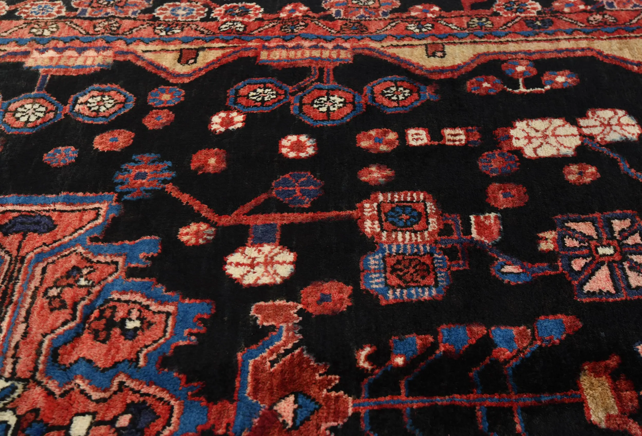Vintage Tribal Plum 5X8 Nahavand Persian Rug