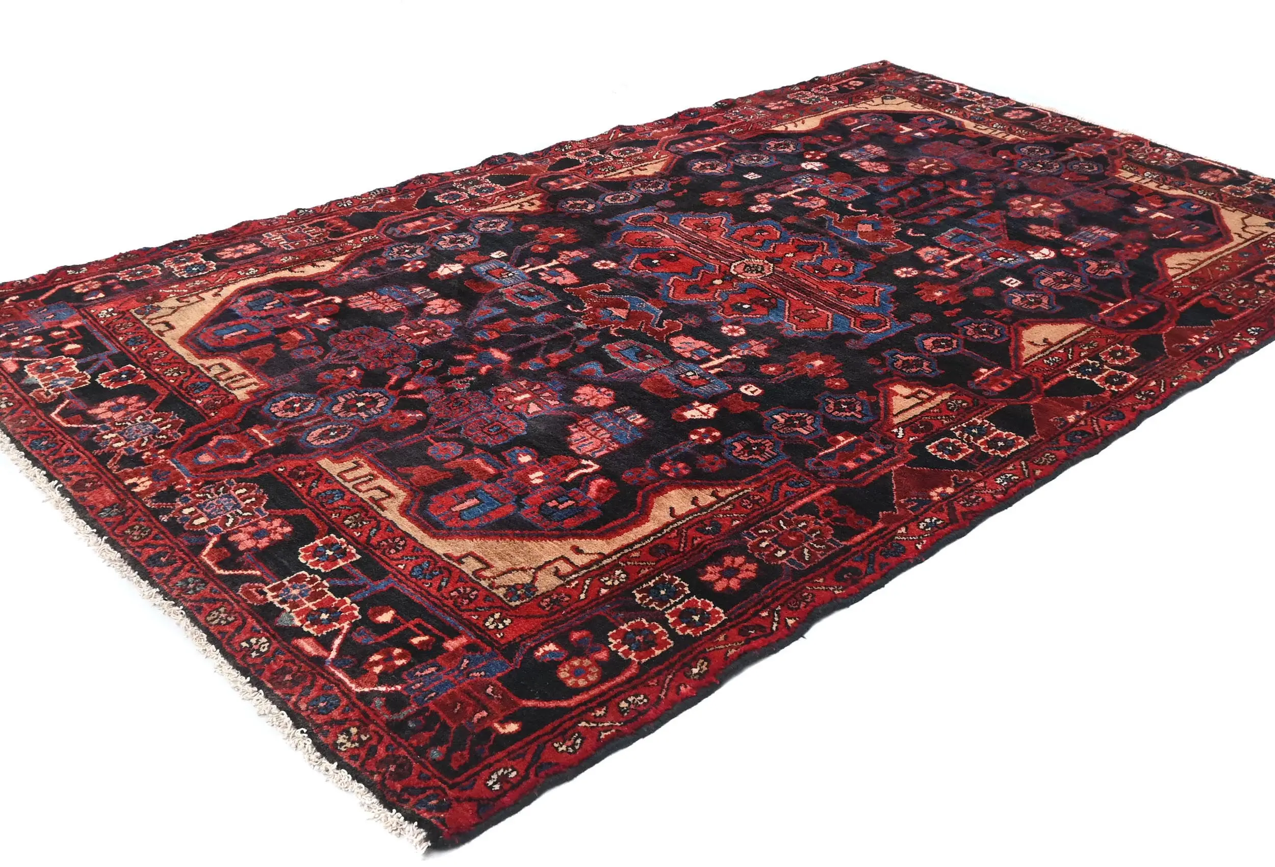 Vintage Tribal Plum 5X8 Nahavand Persian Rug