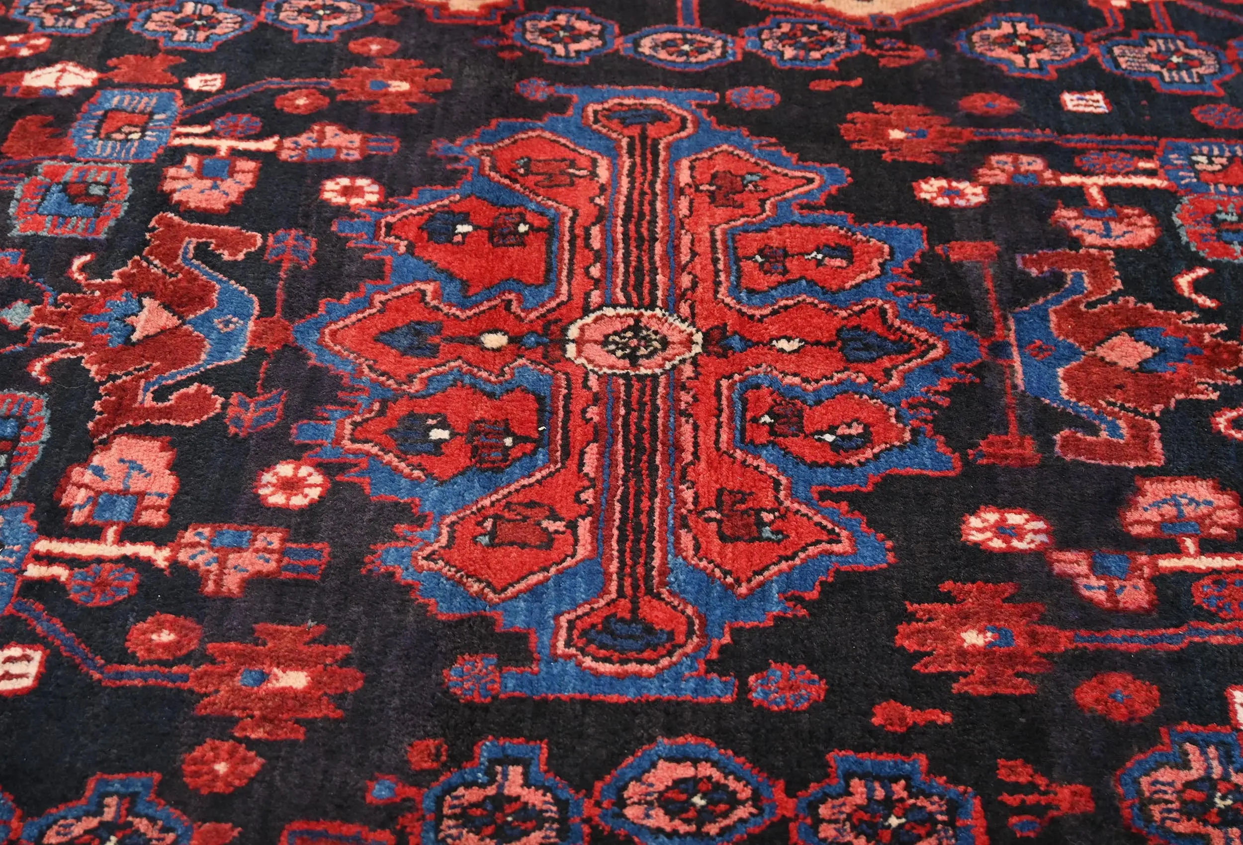 Vintage Tribal Plum 5X8 Nahavand Persian Rug