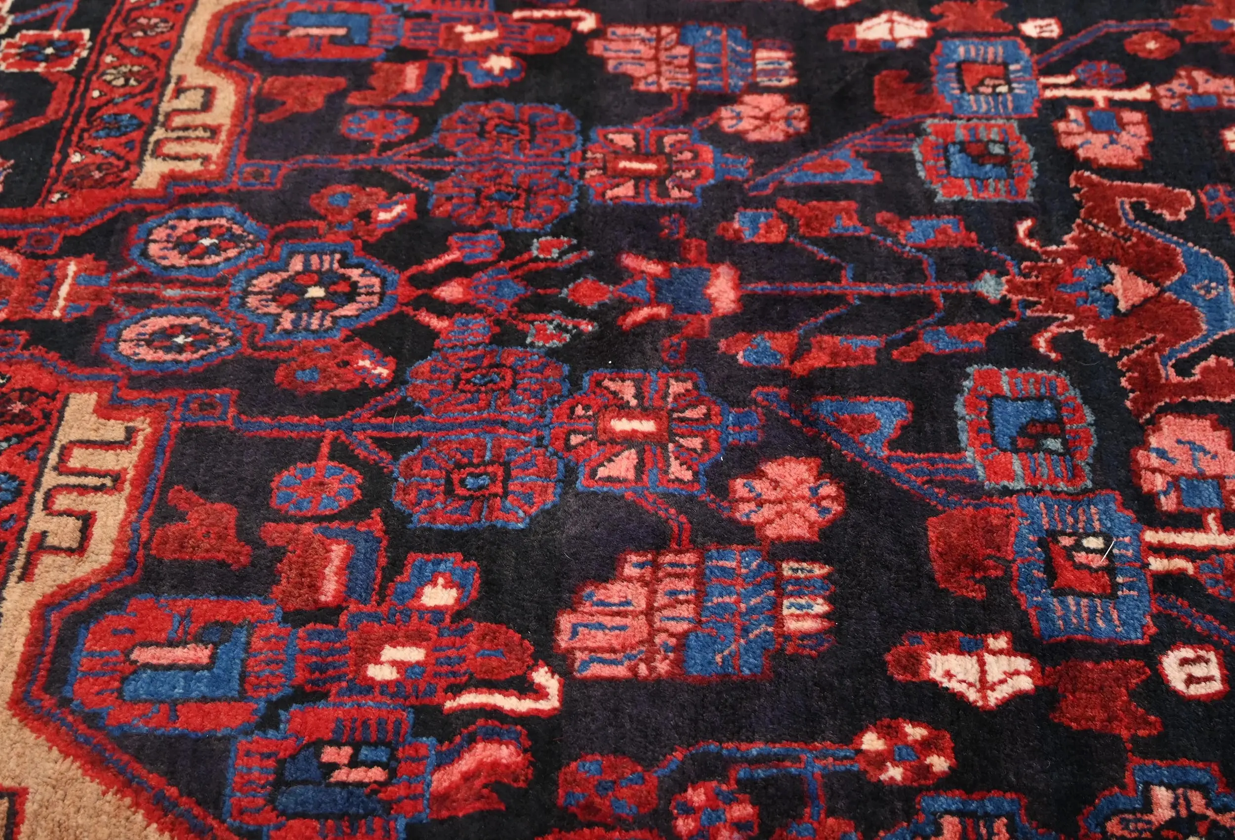 Vintage Tribal Plum 5X8 Nahavand Persian Rug