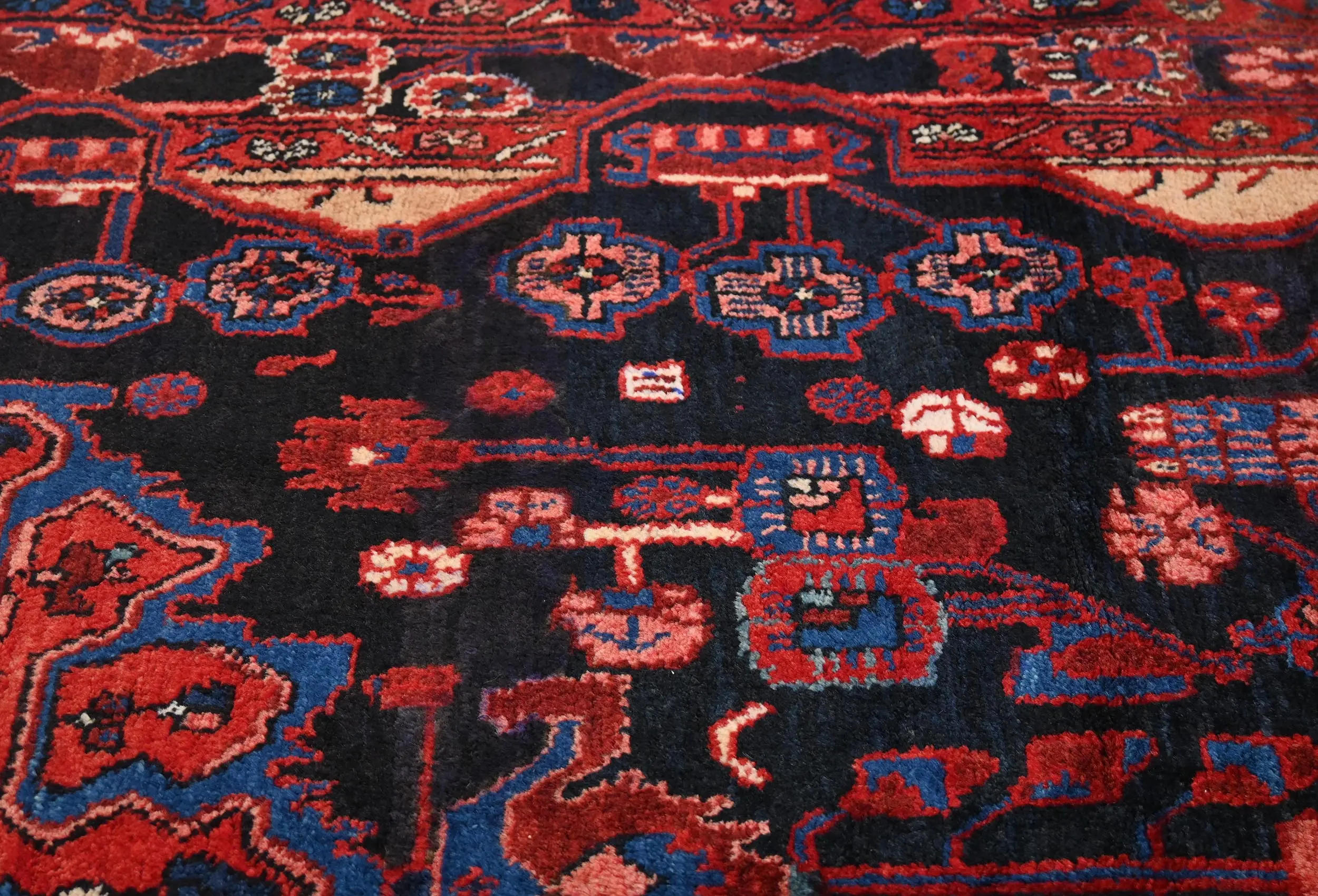 Vintage Tribal Plum 5X8 Nahavand Persian Rug