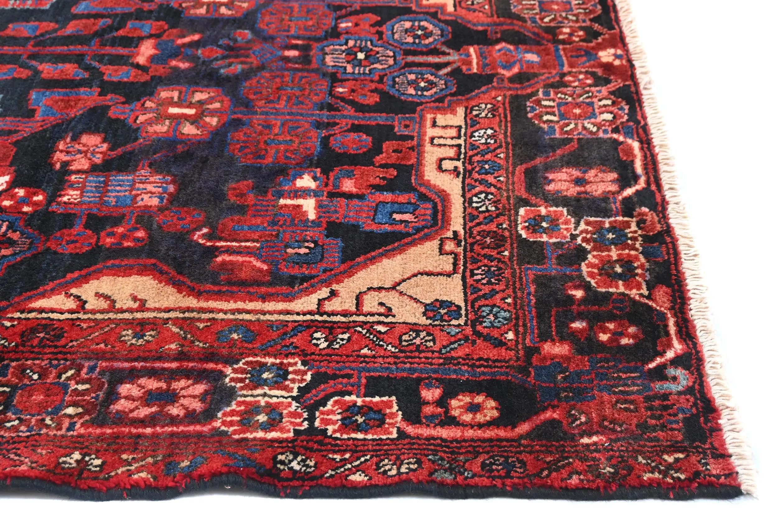 Vintage Tribal Plum 5X8 Nahavand Persian Rug