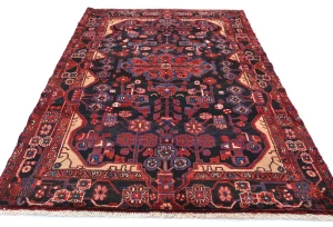 Vintage Tribal Plum 5X8 Nahavand Persian Rug