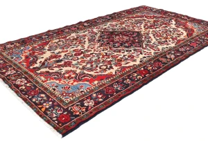 Vintage Cream Floral Tribal 5X9 Hamedan Persian Rug