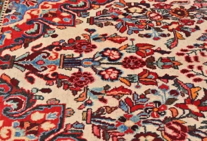 Vintage Cream Floral Tribal 5X9 Hamedan Persian Rug