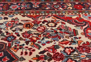 Vintage Cream Floral Tribal 5X9 Hamedan Persian Rug