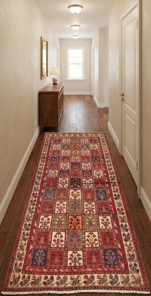 Vintage Red Tribal 5X9 Bakhtiari Persian Rug