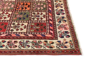 Vintage Red Tribal 5X9 Bakhtiari Persian Rug