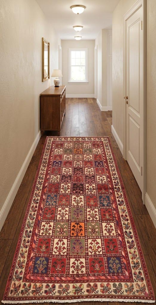 Vintage Red Tribal 5X9 Bakhtiari Persian Rug - Image 2