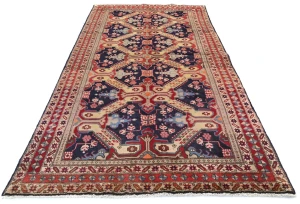Vintage Cream Tribal 5X10 Meshkin Persian Runner Rug