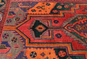 Vintage Red Geometric Tribal 4'8X6'4 Hamedan Persian Rug