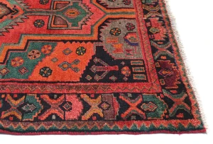 Vintage Red Geometric Tribal 4'8X6'4 Hamedan Persian Rug
