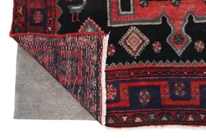 Vintage Charcoal Tribal 4X8 Hamedan Persian Rug