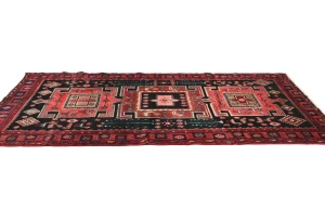 Vintage Charcoal Tribal 4X8 Hamedan Persian Rug