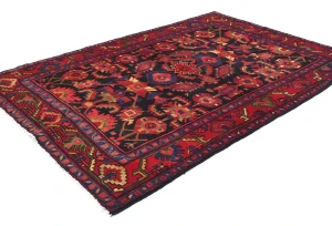 Vintage Tribal Dark Purple-navy 5X7 Nahavand Persian Rug