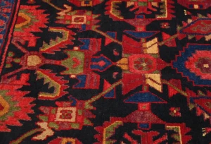 Vintage Tribal Dark Purple-navy 5X7 Nahavand Persian Rug