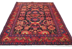Vintage Tribal Dark Purple-navy 5X7 Nahavand Persian Rug
