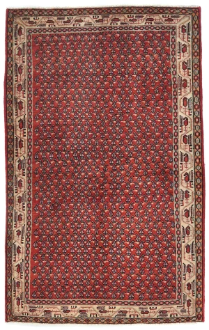 Vintage Red Tribal 4X7 Botemir Persian Rug