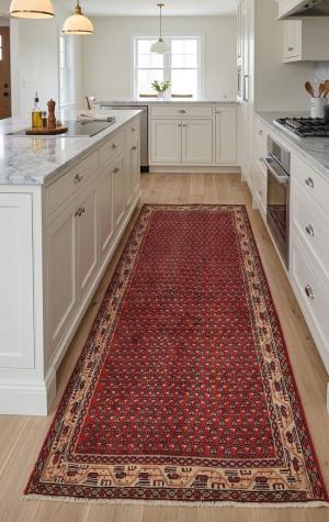 Vintage Red Tribal 4X7 Botemir Persian Rug