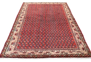 Vintage Red Tribal 4X7 Botemir Persian Rug