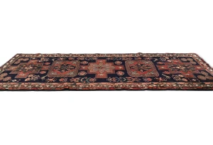 Vintage Plum Tribal 4X10 Meshkin Persian Runner Rug